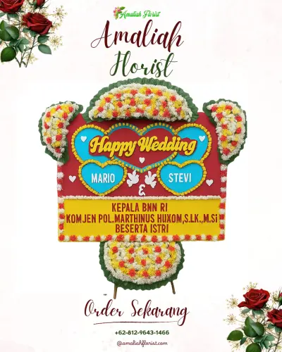 Karangan Papan Bunga Pernikahan di Pakualam